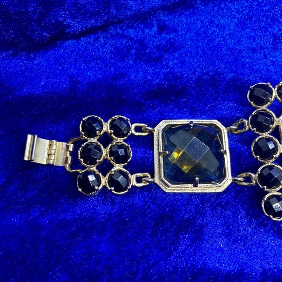 Chunky Black & Smoky Quartz Bracelet - Picture 4 of 13